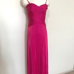 Adrianna Papell Pink Ruched Criss-Cross Dress